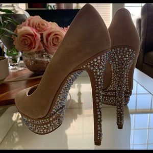 Brian Atwood rhinestone platform pumps NWOT sz 7